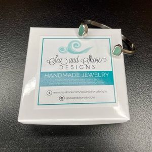 Sterling Silver Teal Aqua Beach Sea Glass Bracelet Etsy Artisan